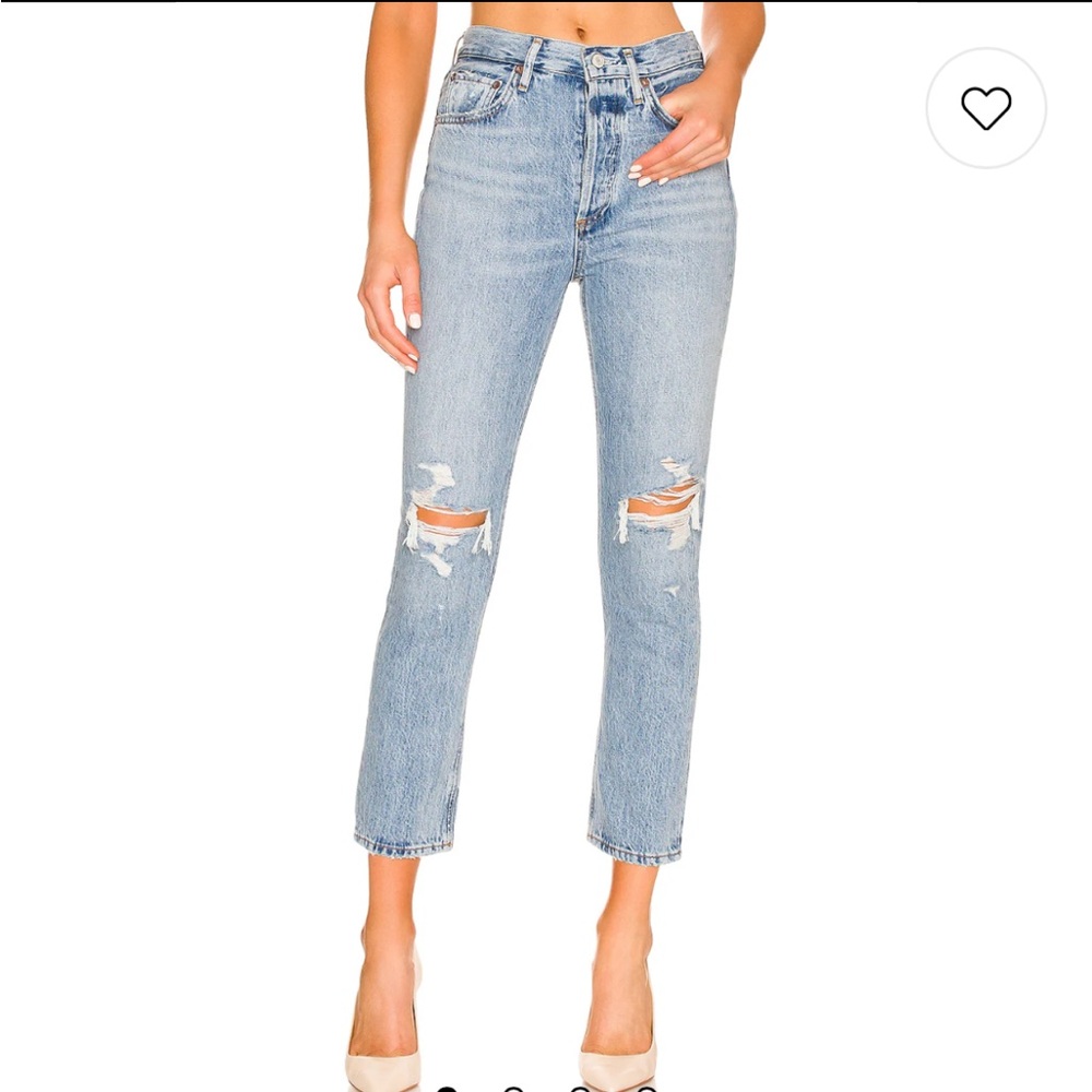 Agolde Riley High Rise Straight Crop Jeans